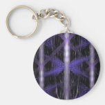 Crystal Burst. Fractal Art in Black and Purple Key Chains