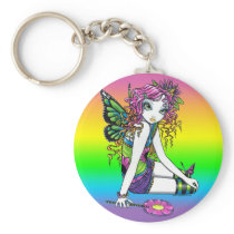 "Crystal" Candy Rainbow Butterfly Fairy Keychain