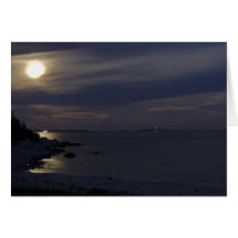 Crystal Crescent Beach Moonlight Greeting Card