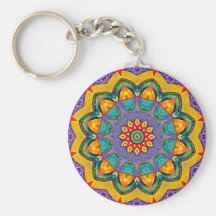 "Crystal Mandala Quilt" Keychains