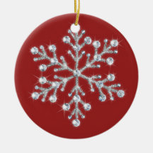 Crystal Snowflake Ornament (red)