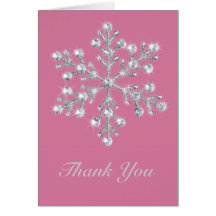 Crystal Snowflake Thank You Card