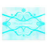 Crystal Snowflakes Shades of Blue Invite