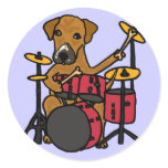 CT- Puppy Dog Playing the Drums Sticker