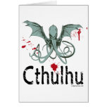 Cthulhu horror vector art card