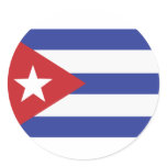 cuba flag illustration round sticker