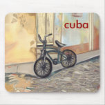 Cuban bicycle with wording mousepads