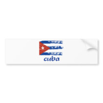 Cuban grunge flag bumper stickers