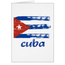 Cuban grunge flag greeting cards
