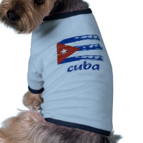 Cuban grunge flag pet tee