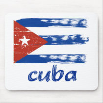 Cuban grunge flag mousepad
