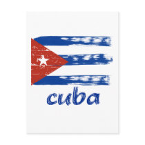 Cuban grunge flag postcard
