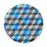 Cubes of Gray And Blue Refrigerator Magnets