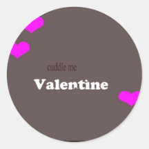 Cuddle Me Valentine Series Round Stickers