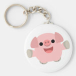 Cuddly Cartoon Pig keychain