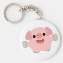 Cuddly Cartoon Pig keychain