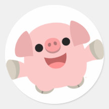 Cuddly Cartoon Pig Sticker