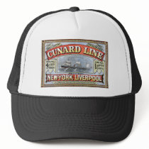 Cunard Line New York Liverpool Poster Trucker Hat