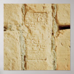 Cuneiform script on a palace wall print