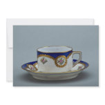 Cup and saucer with colorful designs personalized announcement