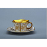 Cup and saucer with colourful designs photo sculptures