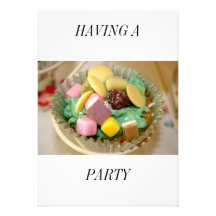 Cup Cake Having a Party Custom Announcements