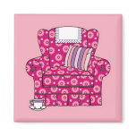Cup of Tea Pink Chair Magnets