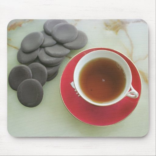 Cup of tea with chocolate mousepad