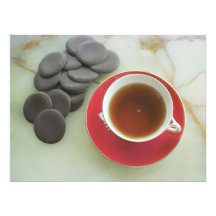 Cup of tea with chocolate photo