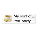 Cup of tea with cookie bumper stickers