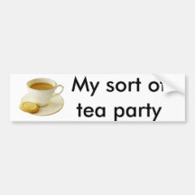 Cup of tea with cookie bumper sticker