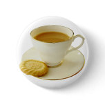 Cup of tea with cookie buttons