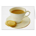 Cup of tea with cookie cards