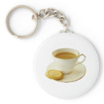 Cup of tea with cookie keychains
