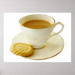 Cup of tea with cookie posters