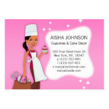Cupake Biz Card Template African American 3 Business Cards