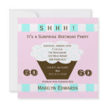Cupcake 60th Surprise Birthday Party Invitation