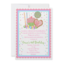 Cupcake and Candy  Birthday invitations
