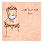 Cupcake and Chair vintage Style Invitation Card