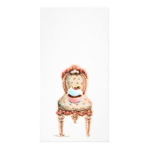 Cupcake and Chair vintage Style Photo Card