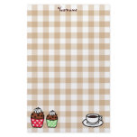 Cupcake and Gingham Personalised Stationery