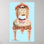 Cupcake and Victorian Chair Poster posters
