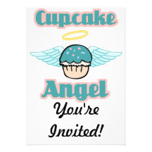 cupcake angel custom invitation