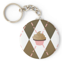 Cupcake Argyle Keychain