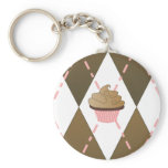Cupcake Argyle Keychain