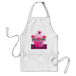 Cupcake Baker's Apron Cute Pink Black Zebra Rose