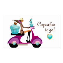 Cupcake Bakery Business Card Scooter Girl