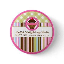 Cupcake Bakery Personalised Button