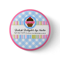 Cupcake Bakery Personalised Button