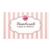 Cupcake Bakery Pink  Cute Elegant Modern Business Card Template